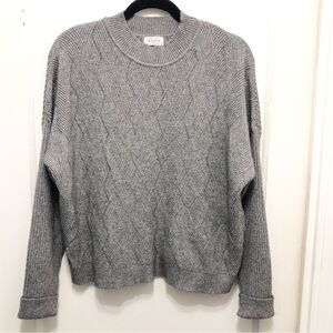 Raya Textured Ribbed Sweater Crew Neck Size XL Color Medium Gray